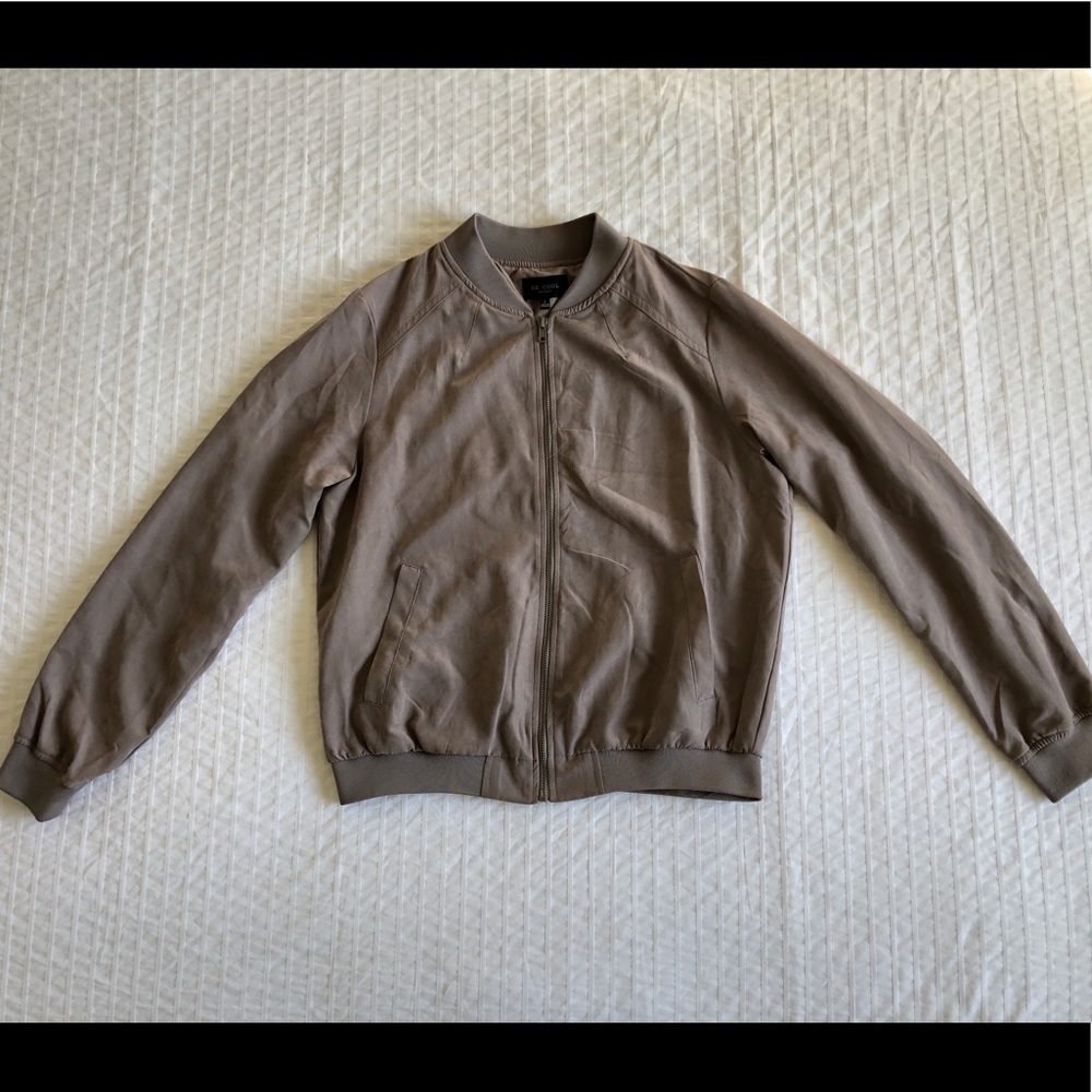 Grey Suede Bomber